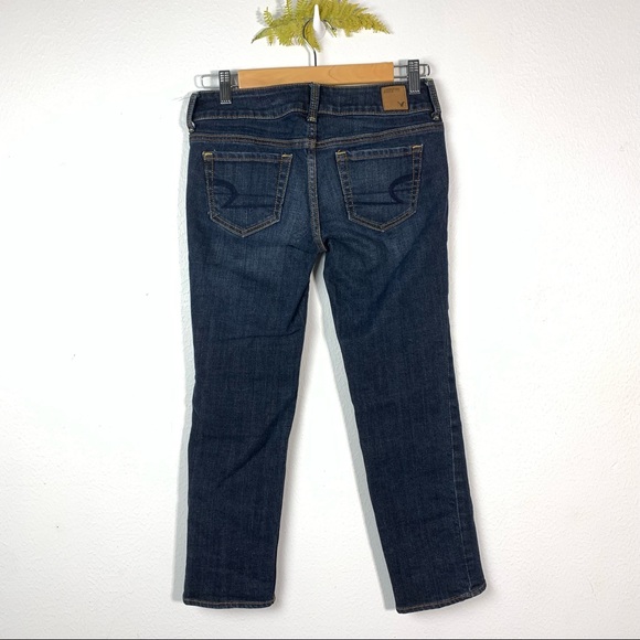 American Eagle Womens Artist Cropped Denim Jeans Size 2 Dark Wash Stretc… - Picture 5 of 16
